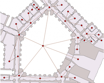 Geometryczna reprezentacja tras w budynku